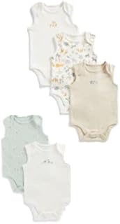 Mothercare unisexe eb805 little zoo body à clipser sans manches - 5 pièces