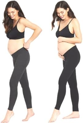 Leggings de maternité pleine longueur momhood pour femmes paquet de 2