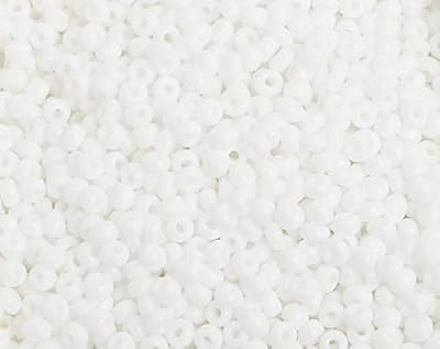 Perles de rocailles en verre tchèque 8/0 (diamètre 2,9mm) blanc opaque - vrac