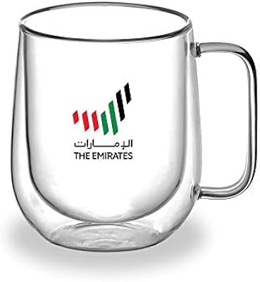 Tasses en verre à double paroi blackstone avec logo des émirats