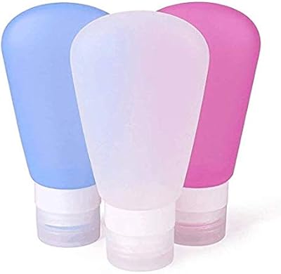 Ensemble de bouteilles de voyage en silicone souple à trois pics, bouteilles rechargeables