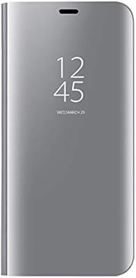 Case box honor 10x light case, étui transparent avec revêtement miroir flip cover