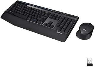 Clavier sans fil combo pleine taille logitech mk345 avec repose-poignets et souris ergonomique