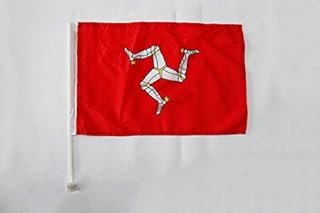 Az flag drapeau de voiture île de man 18'' x 12'' - manx
