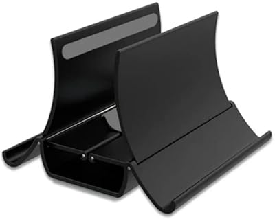 Support vertical pour ordinateur portable avec verrouillage par gravité réglable automatiquement, organiseur