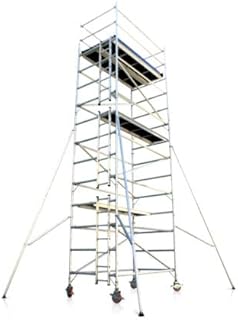 Échafaudage en aluminium double largeur 1,4 x 2,55 hauteur de la tour 7,3