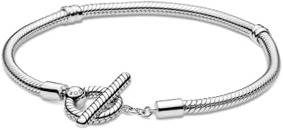 Bracelet à breloques en argent sterling 925 avec chaîne serpent en t pandora