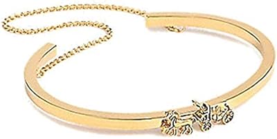 Bracelet coach pour femme - grand modèle cheval et calèche en argent double forme (f33376). Diaytar : Des prix mini pour un service maxi