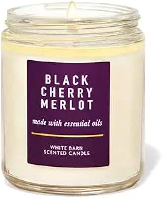 Bougie à mèche unique white barn bath & body works avec huiles parfumées
