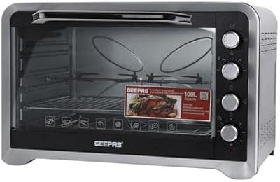 Four électrique geepas go34027 avec convection et rôtissoire, capacité 100 litres, argent