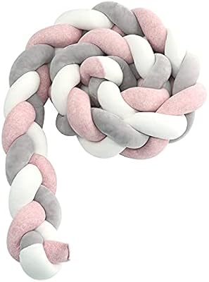 Gubaopqla oreiller pare-chocs en peluche noué 1m/2m/3m/4m, cadeau pour lit de bébé, pare-chocs