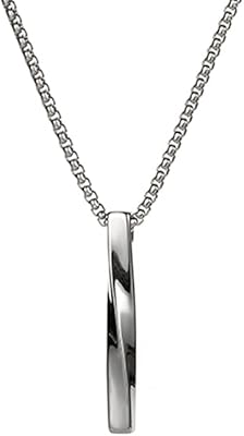 Chaîne longue en acier inoxydable pour hommes et garçons collier pendentif cube au