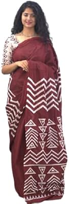 Sari en coton jaipuri imprimé à la main ikat galter handicrafts pour femme