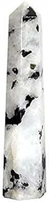 Baguette de guérison en cristal de pierre de lune arc-en-ciel rebay, baguette