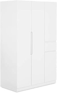 Armoire à trois portes naki de homes r us, gris et blanc