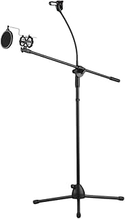 Trépied de microphone en métal réglable en hauteur bras de perche support