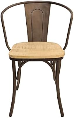 Chaise en bois et fer dubai garden center taille 82 cm