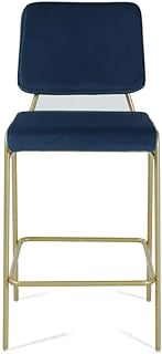 Tabouret de bar naomi par homes r us, bleu et or
