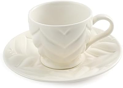 Ensemble de 12 tasses à café et soucoupes rose, 1919, blanc cassé, rf-215