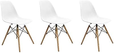 Mahmayi lot de 3 chaises style eames avec pieds en bois