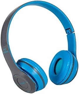 Casque supra-auriculaire sans fil pliable multifonction p47 (bleu)