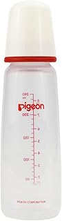 Biberon en plastique à col fin pigeon, bouchon blanc, tétine en silicone extra