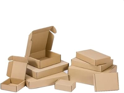 Red dot gift® 10 boîtes kraft ondulées, boîtes postales pour expédition et emballage