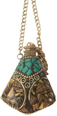 Collier pendentif rond de luxe au design tibétain traditionnel pour femme