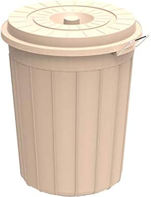 Récipient rond en plastique cosmoplast avec couvercle - 100 litres - ivoire