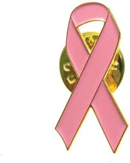 Badge métallique contre le cancer du sein avec attache griffe de papillon