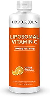 Vitamine c liposomale dr. mercola, 1 000 mg par portion, complément alimentaire liquide