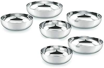 Assiette neelam jk halwa en acier inoxydable 6, 18 g, 4,4", argent, lot