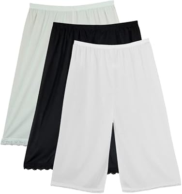 3 culottes douces en dentelle 100 % soie avec taille élastique pour femme