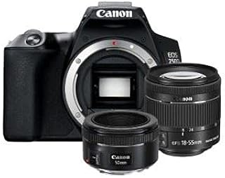 Canon eos 250d bk 18 55 is stm + ef50mm 1.8 stm, noir