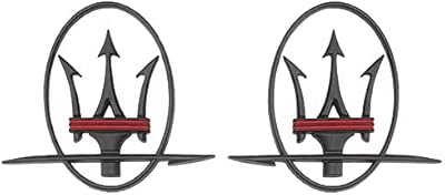 2 pièces logo maserati, autocollant logo de porte latérale 3d logo maserati 3d
