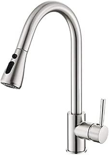 Robinet mitigeur d'évier de cuisine xiwoo avec pulvérisateur extractible robinets chromés