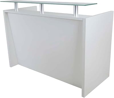 Bureau de réception moderne mahmayee sans tiroir r06, bureau de réception avec plateau