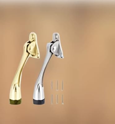 Support de porte mains libres à ressort epbasly avec vis en nickel satiné