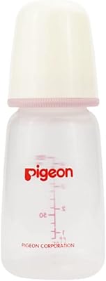 Biberon en plastique à col fin pigeon, bouchon blanc, tétine en silicone extra