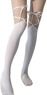 Style japonais femmes cuissardes chaussettes harajuku gothique criss pour croix à lacets pansement