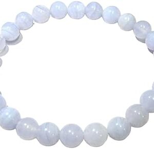 Belle pierre précieuse d'agate bleue en dentelle, bracelet de puissance rond, bijoux à la mode, cadeau pour hommes et femmes, énergie wicca, cristal de guérison, chakra de la gorge, santé, richesse, accessoire fait à la main, succès. Diaytar : Où vos envies rencontrent votre budget