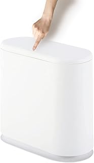 Poubelle rectangulaire en plastique de 10 l avec couvercle à pression, poubelle