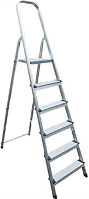 Échelle en acier robuste robustline, échelle pliante ultra stable. (6 marches, argent)