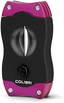 Coupe-cigares colibri v-cut | noir avec finition violette déclenchement à ressort coupe