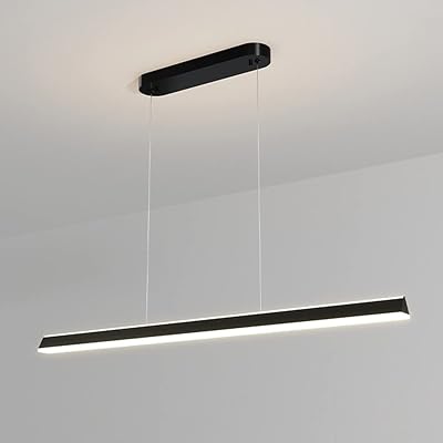 Lustre d'îlot linéaire moderne avec bande led plafonnier simple de table