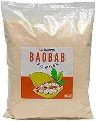 Poudre de baobab biologique churchwin 1lb-16 oz-500g 100 % crue et naturelle du