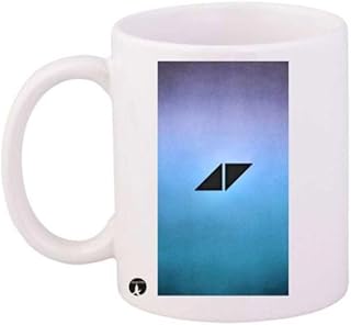 Tasse à café imprimée ryn avicii blanc bleu noir rynmg7125