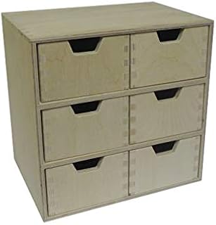 Commode en bois à 6 tiroirs - meuble de rangement non peint