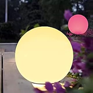 Lampe de table led à énergie solaire de 12", 10 couleurs rvb, boule