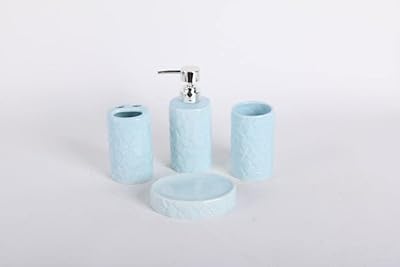 L'ensemble d'accessoires de salle de bain orchidée comprend un distributeur de savon, un porte-brosse